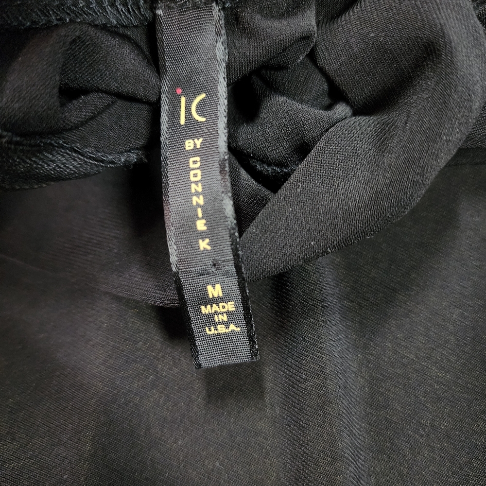 IC By CONNIE K Black Cutout Tunic Top Bell Sleeve Medium - Picture 3 of 6